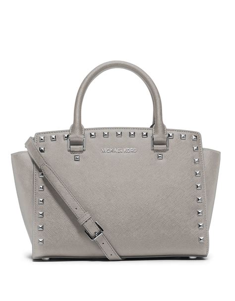 michael kors clutch selma stud|Selma Medium Studded Leather Satchel .